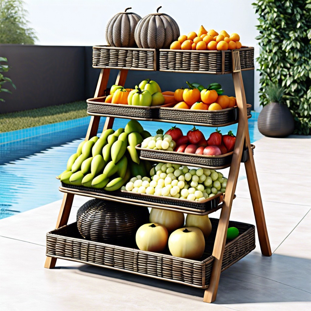 tiered fruit and vegetable stand