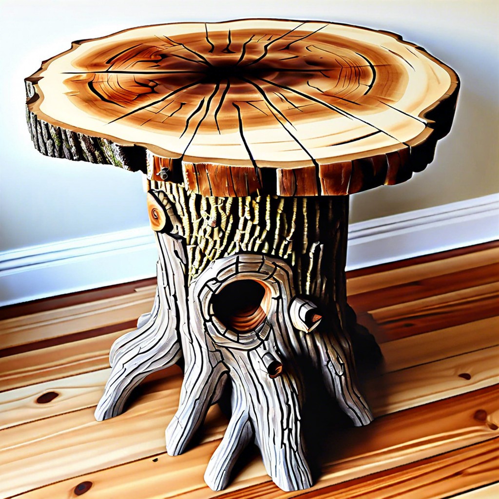 tree stump end tables