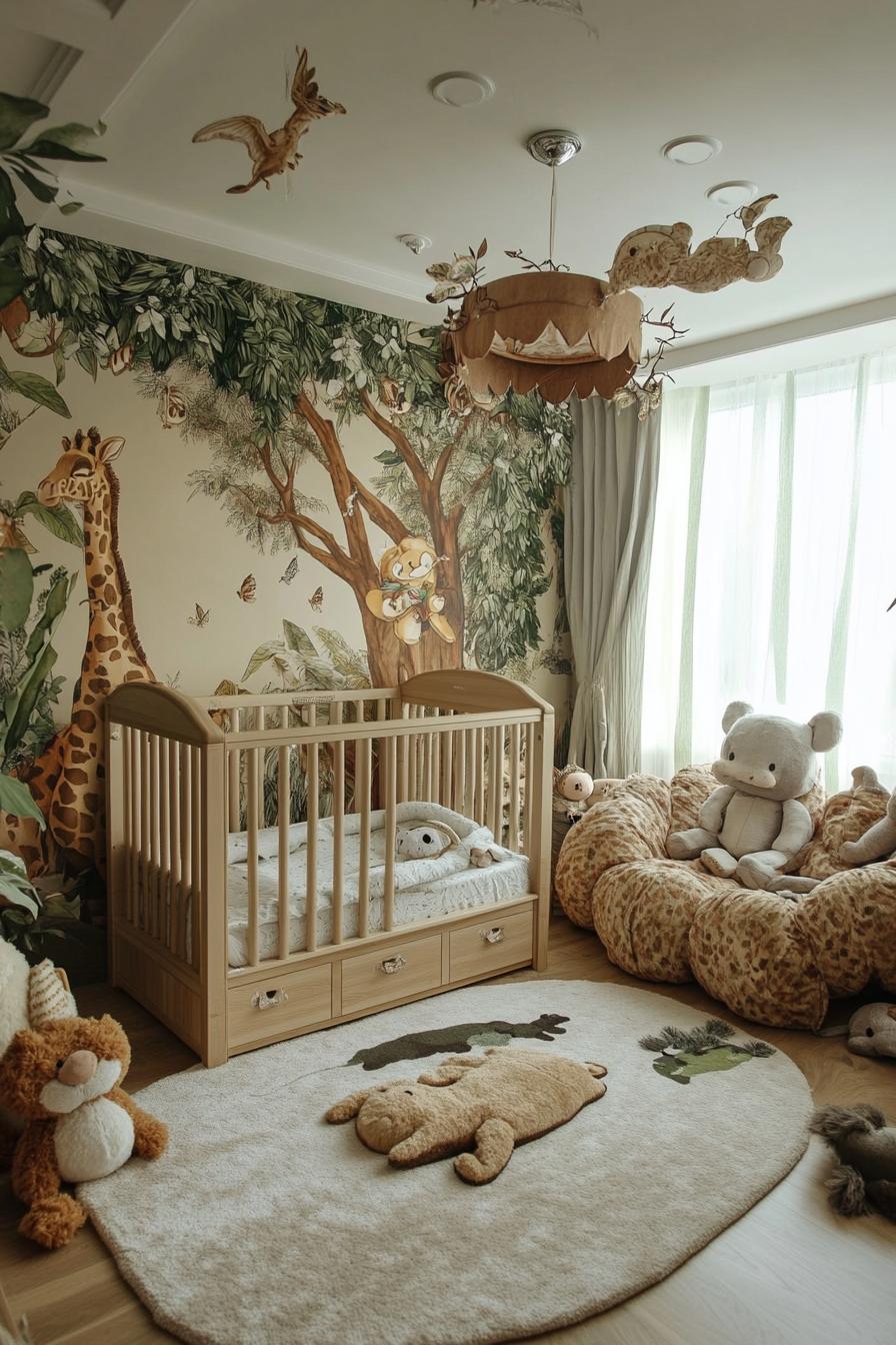 stunningly unique detailed nursery interior in jugle safari theme 2