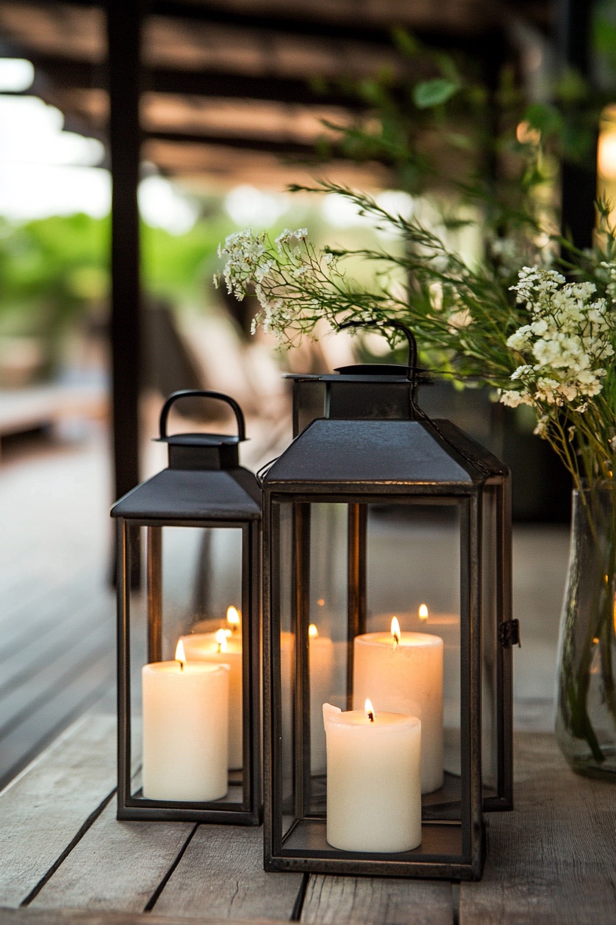 outdoor patio rustic candles 4