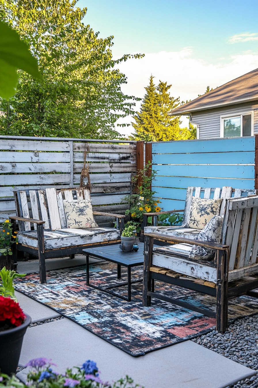 backyard privacy fence recycled pallet wood 1