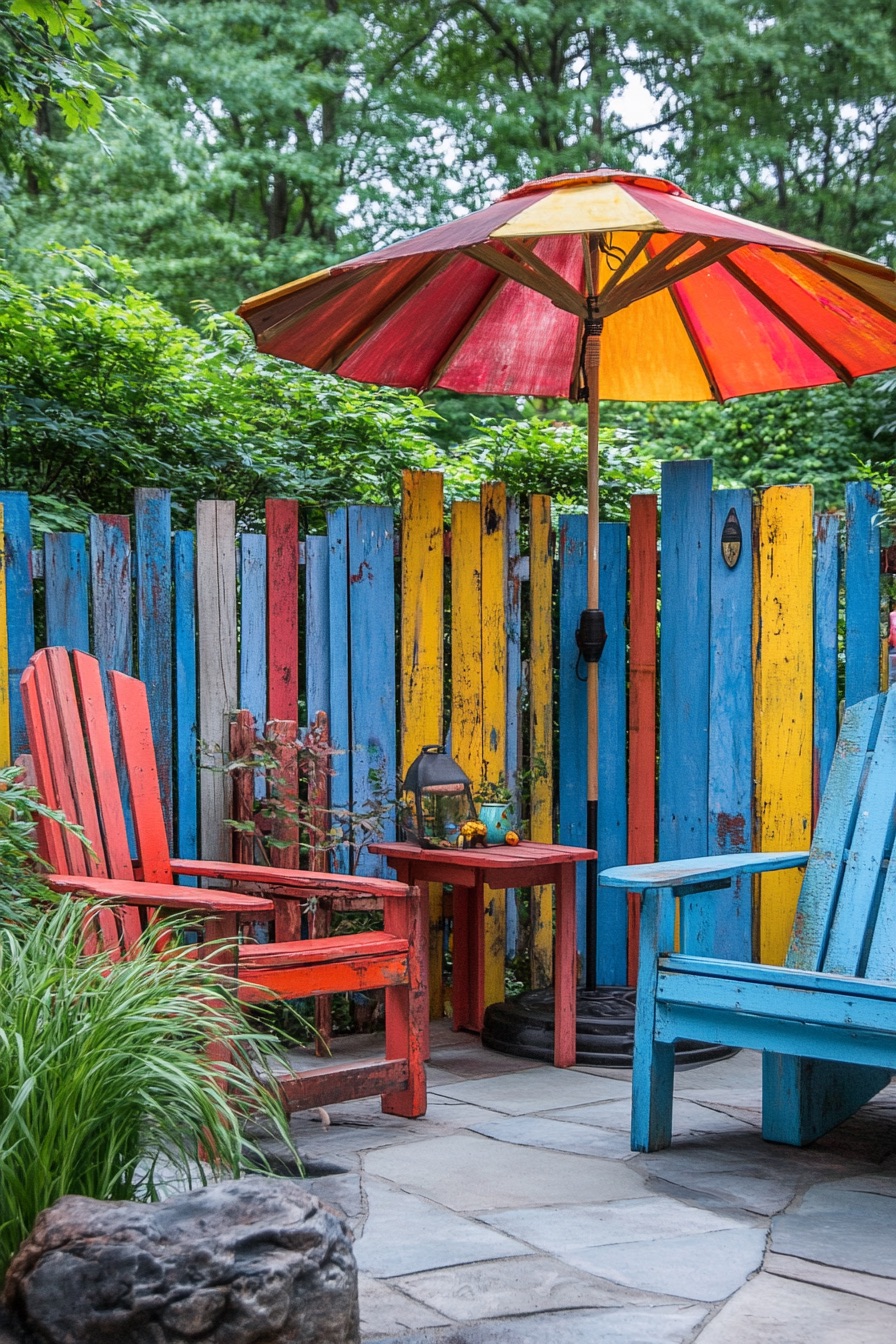 backyard privacy fence recycled pallet wood 2