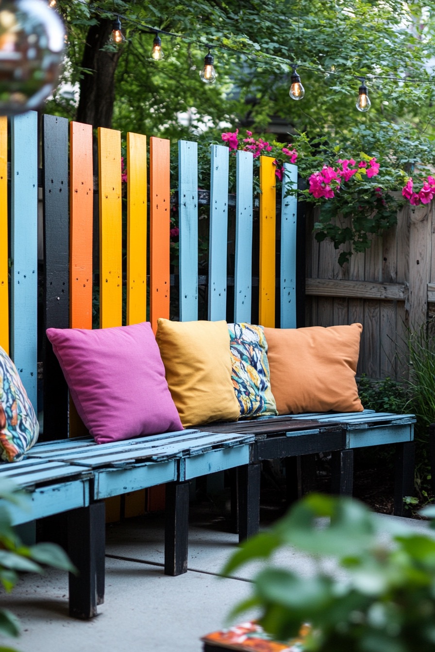 backyard privacy fence recycled pallet wood 3