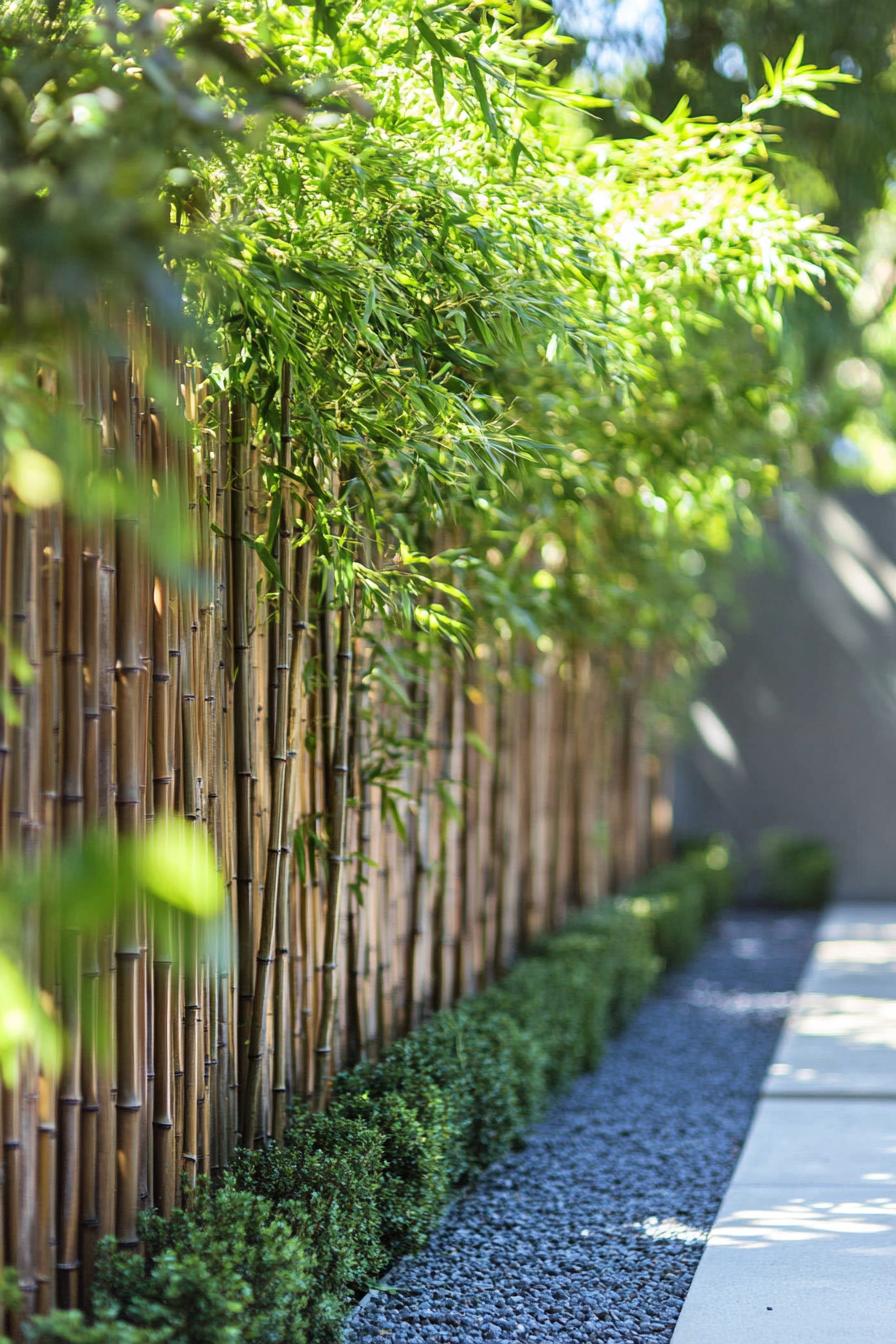 living bamboo panel privacy fence section modern backyard