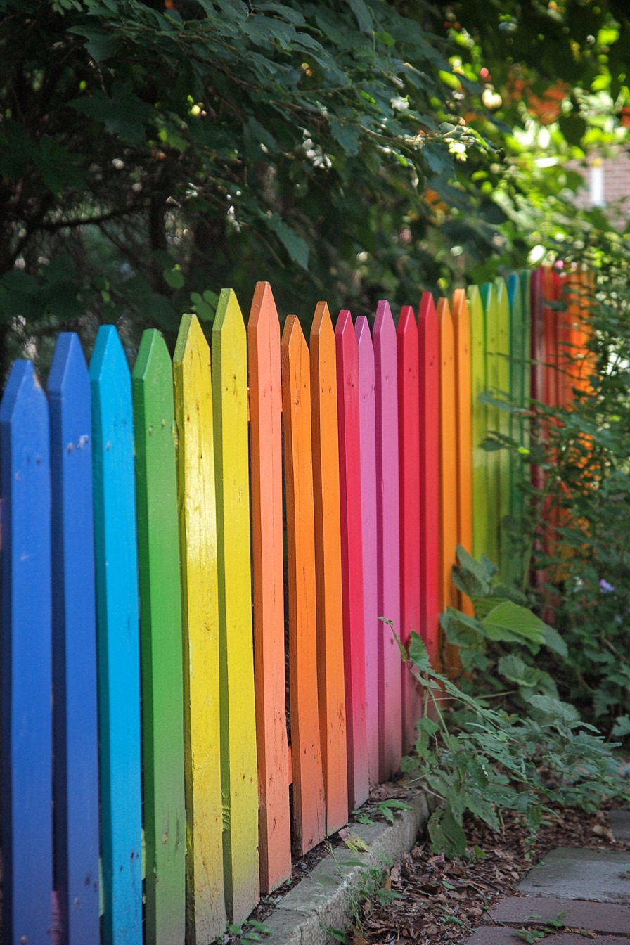 rainbow color fence 1