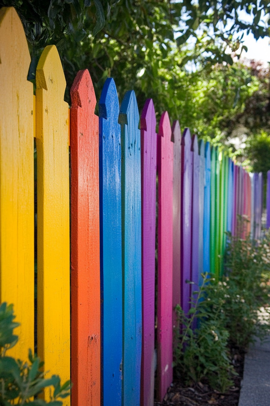 rainbow color fence 2