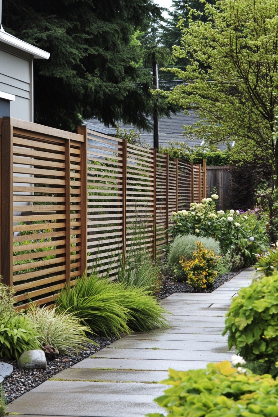 wooden fence horizontal 2