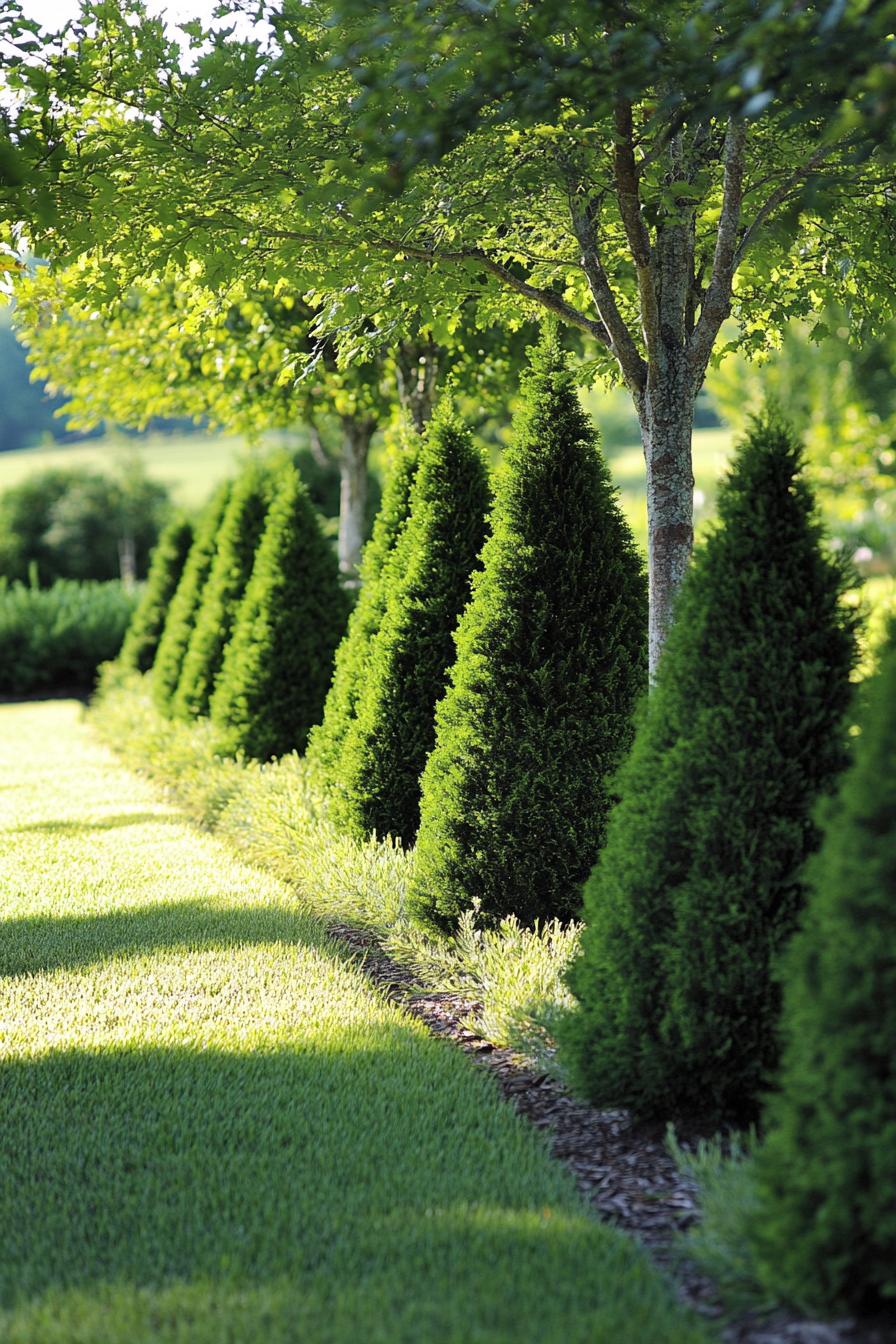 modern garden landscape evergreen tree grove 3