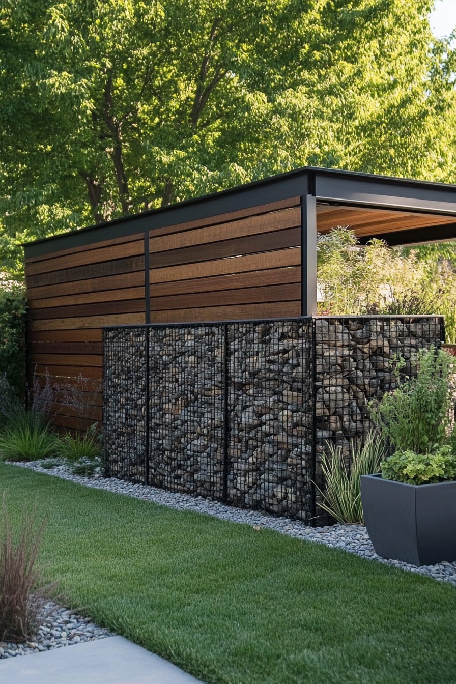 wooden fence gabion 1