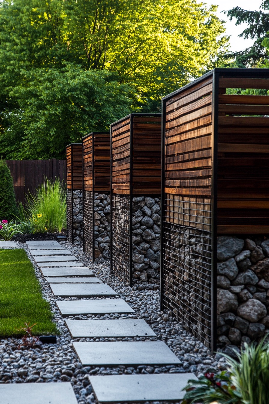 wooden fence gabion 3