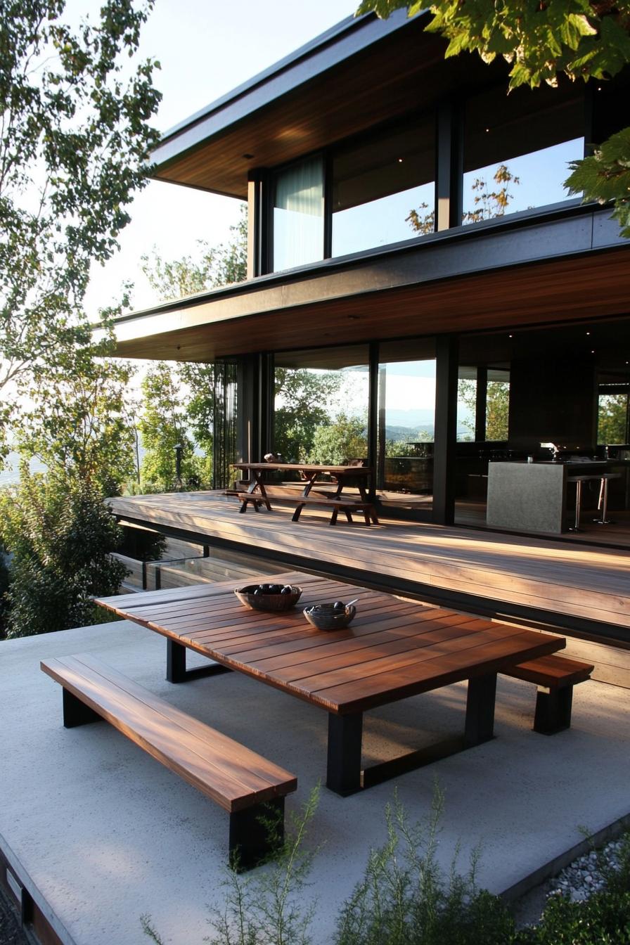 modern homse outdoor space with elevated deck 2