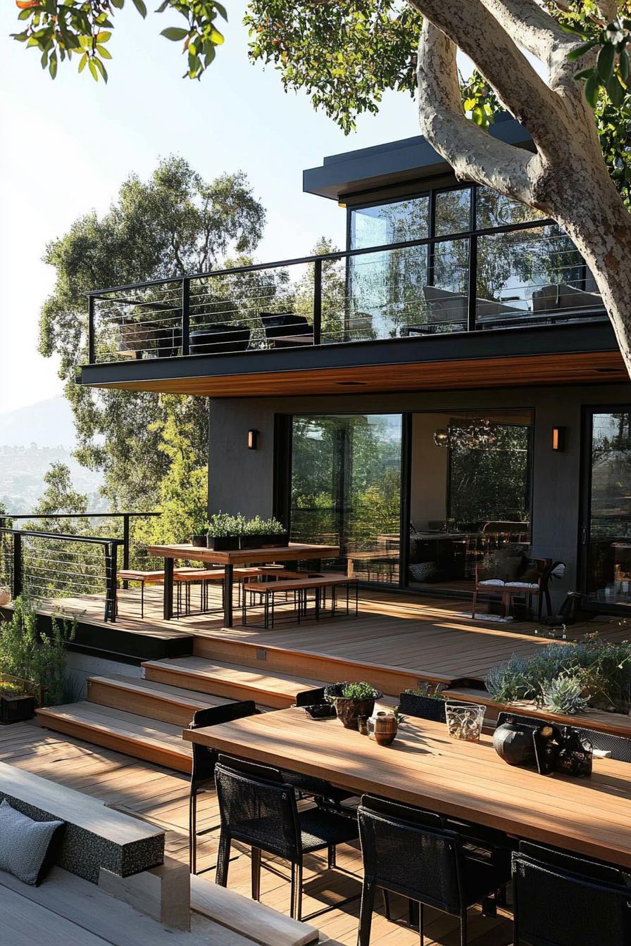 modern homse outdoor space with elevated deck 3