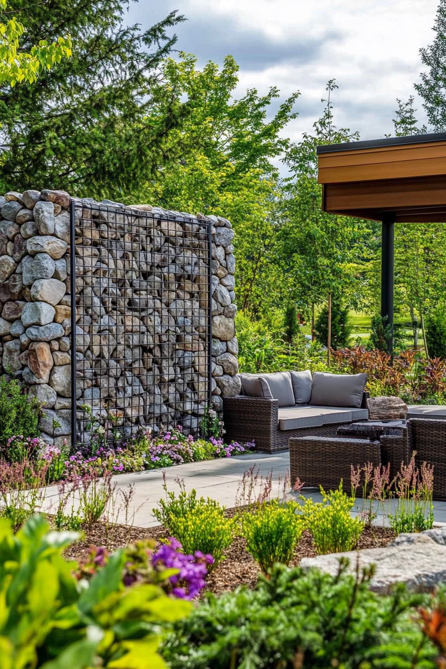 backyard privacy fence gabion 2