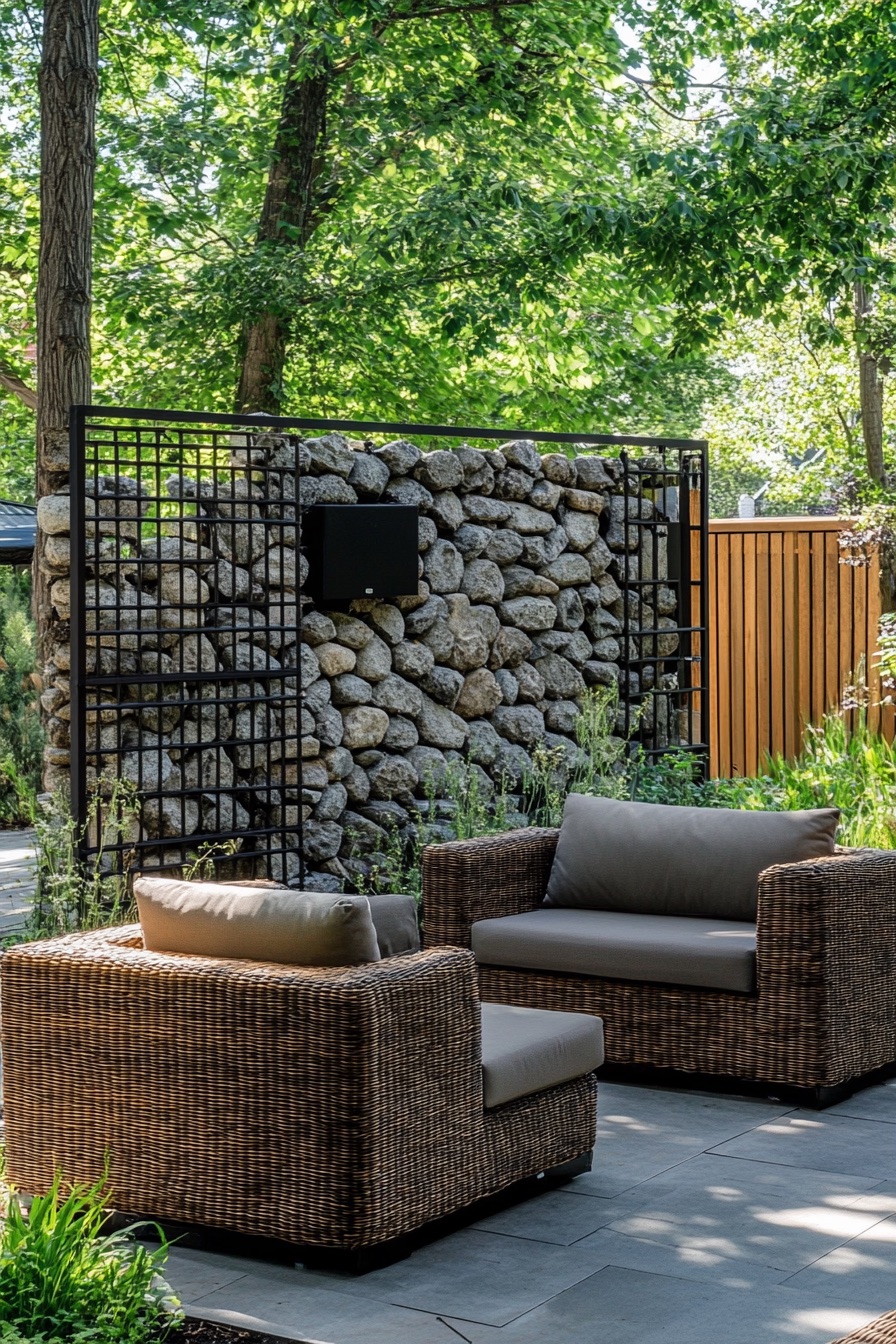 backyard privacy fence gabion 3