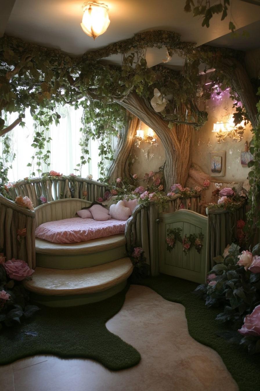 stunningly unique detailed nursery interior in enchanted garden theme 3