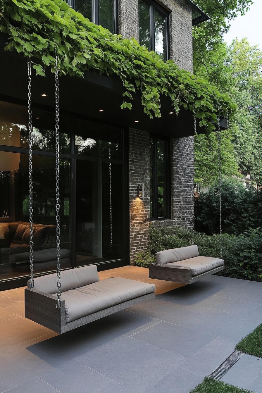 modern house outdoor space with swing seating area 2