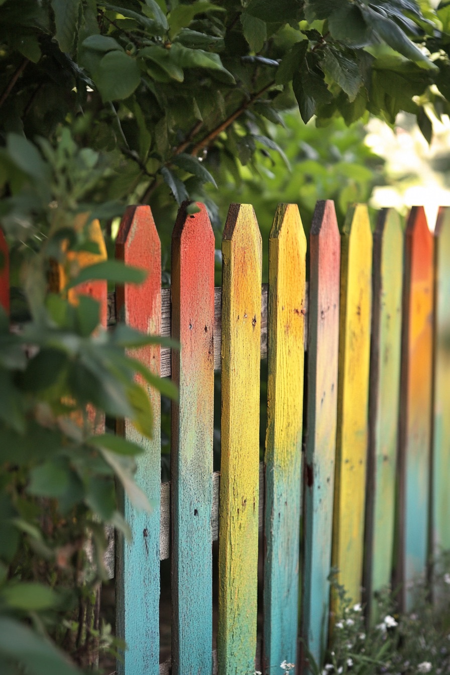 wooden fence ombre 2