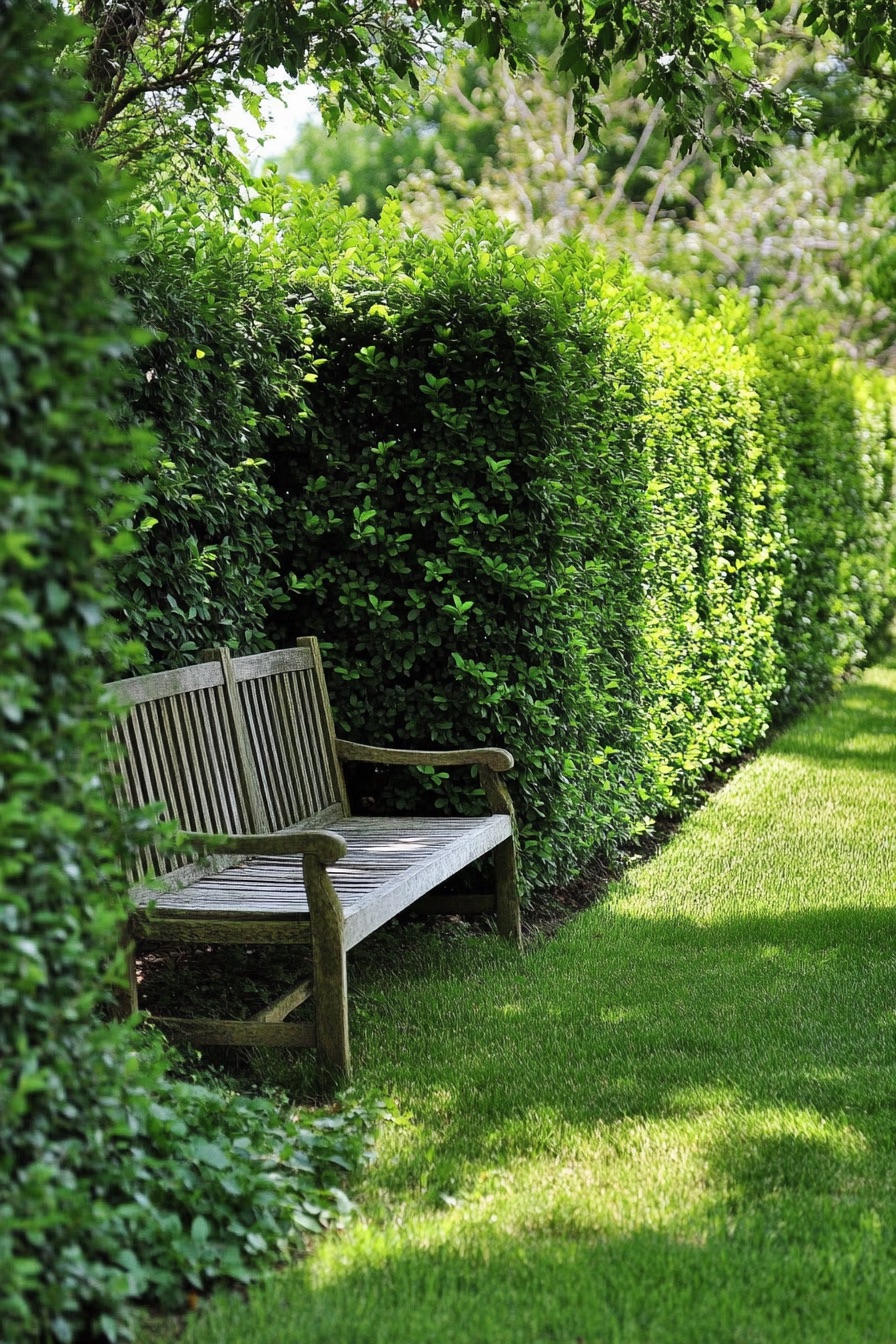 backyard privacy fence hedge shrubs 3
