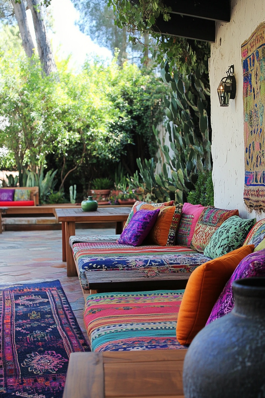 outdoor patio colorful cushions 2
