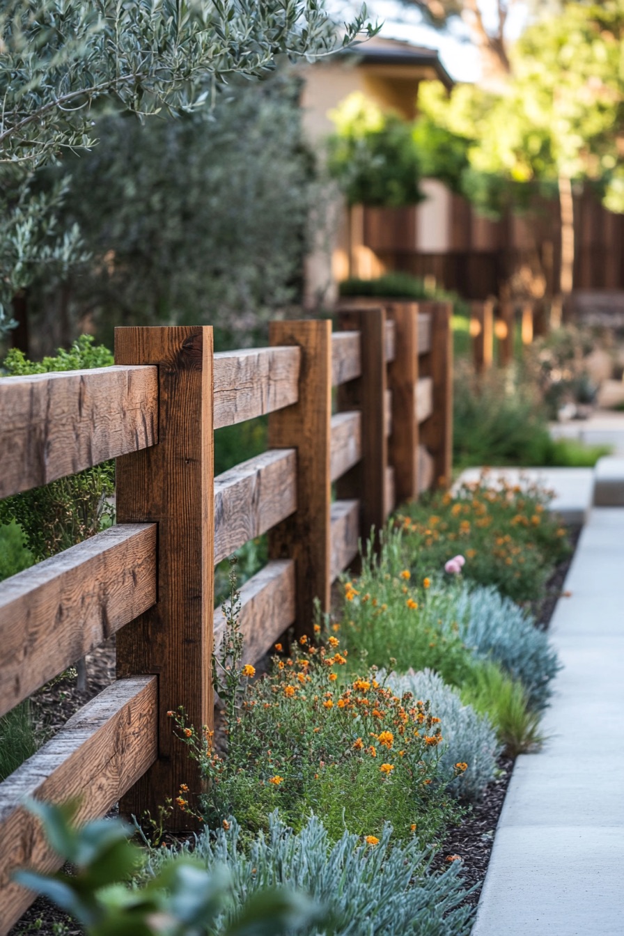 wooden fence rustic 1