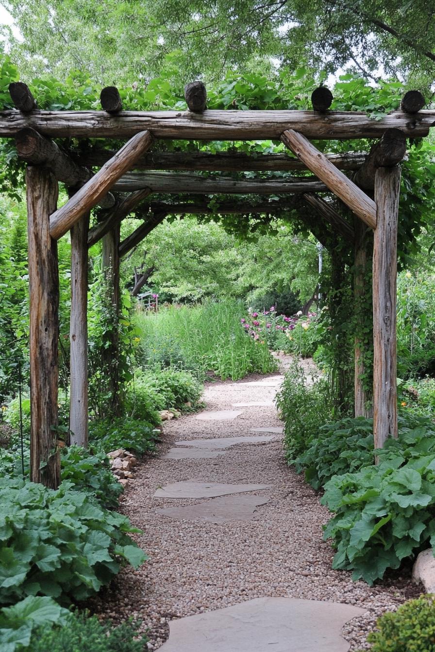 rustic arbor lush garden entrance 2