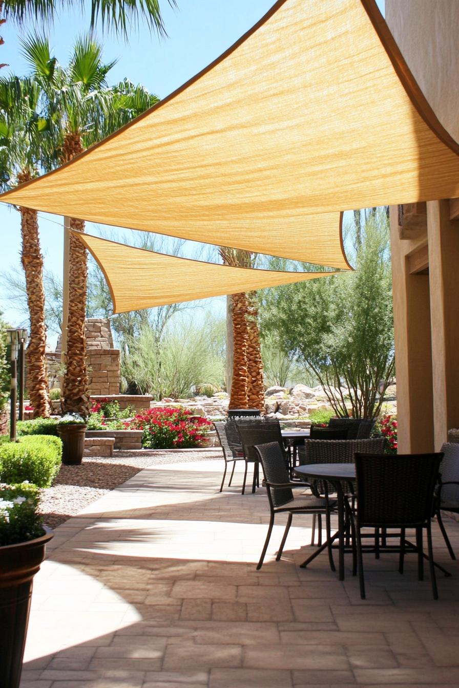 triangle fabric shade patio cover 1