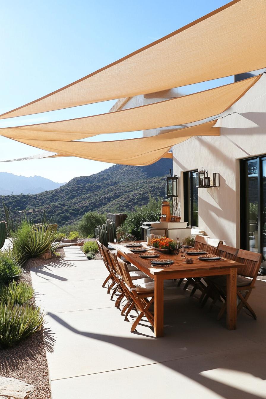 triangle fabric shade patio cover 3