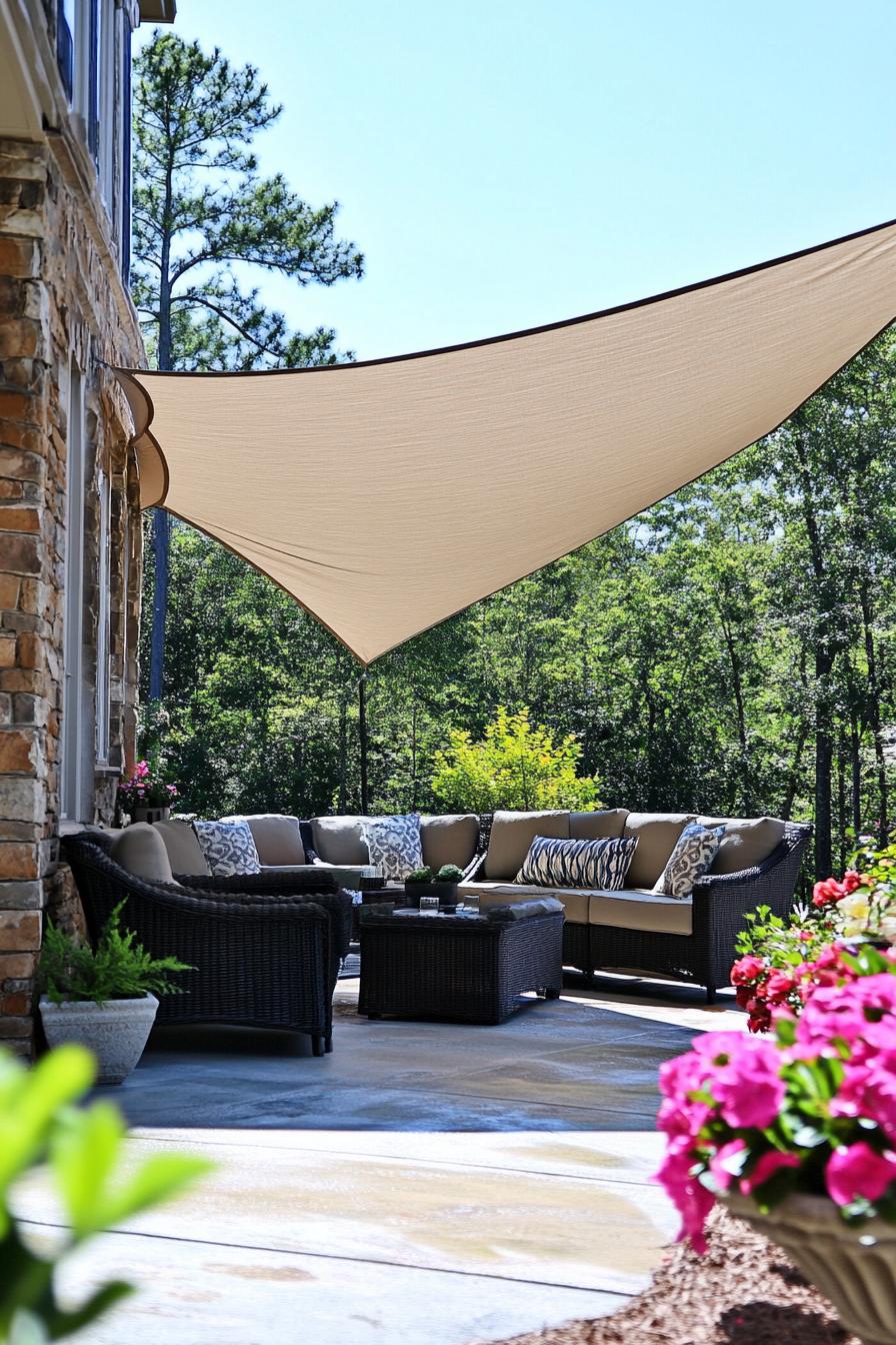 triangle fabric shade patio cover