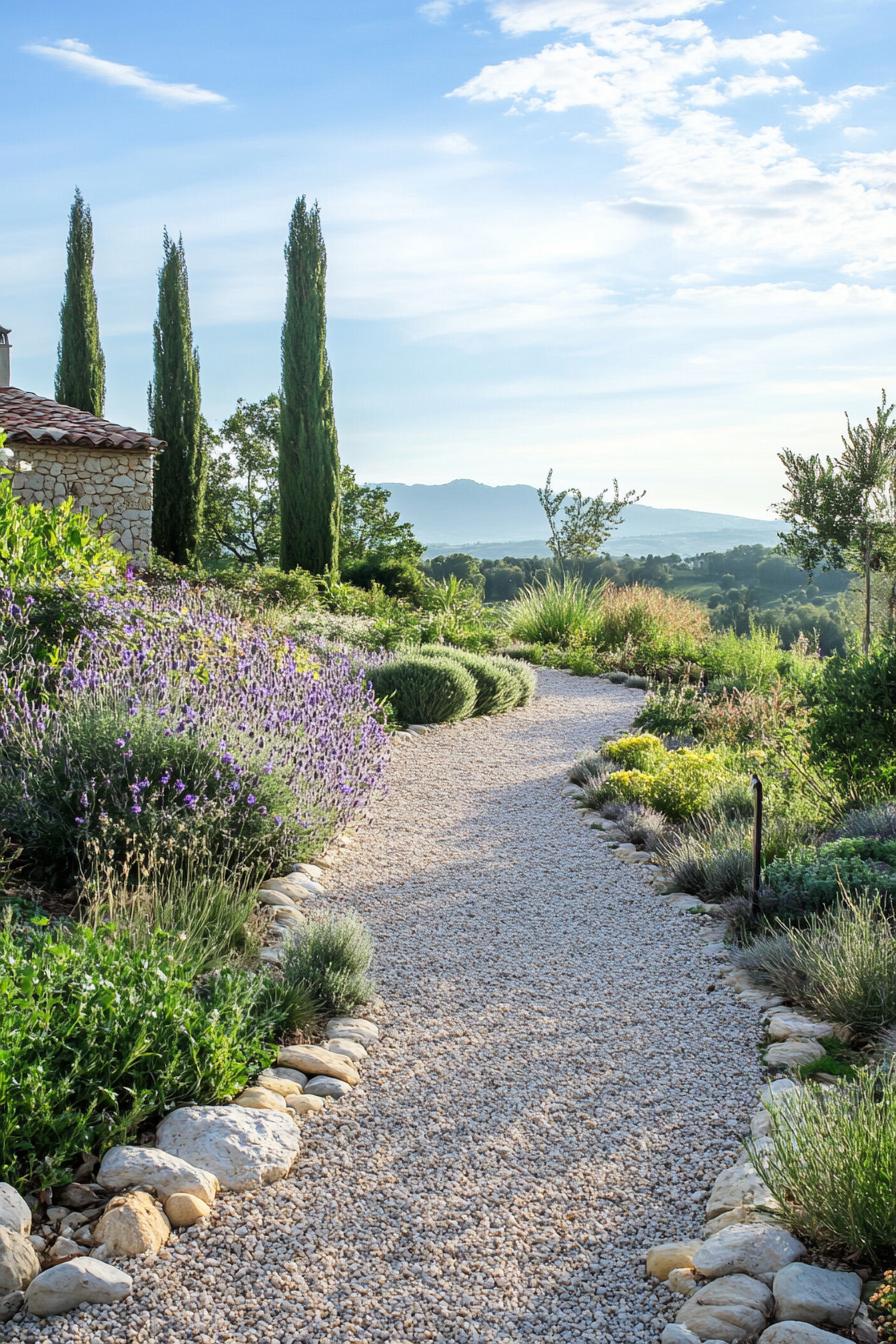 tuscan gravel garden with lush native plants 1