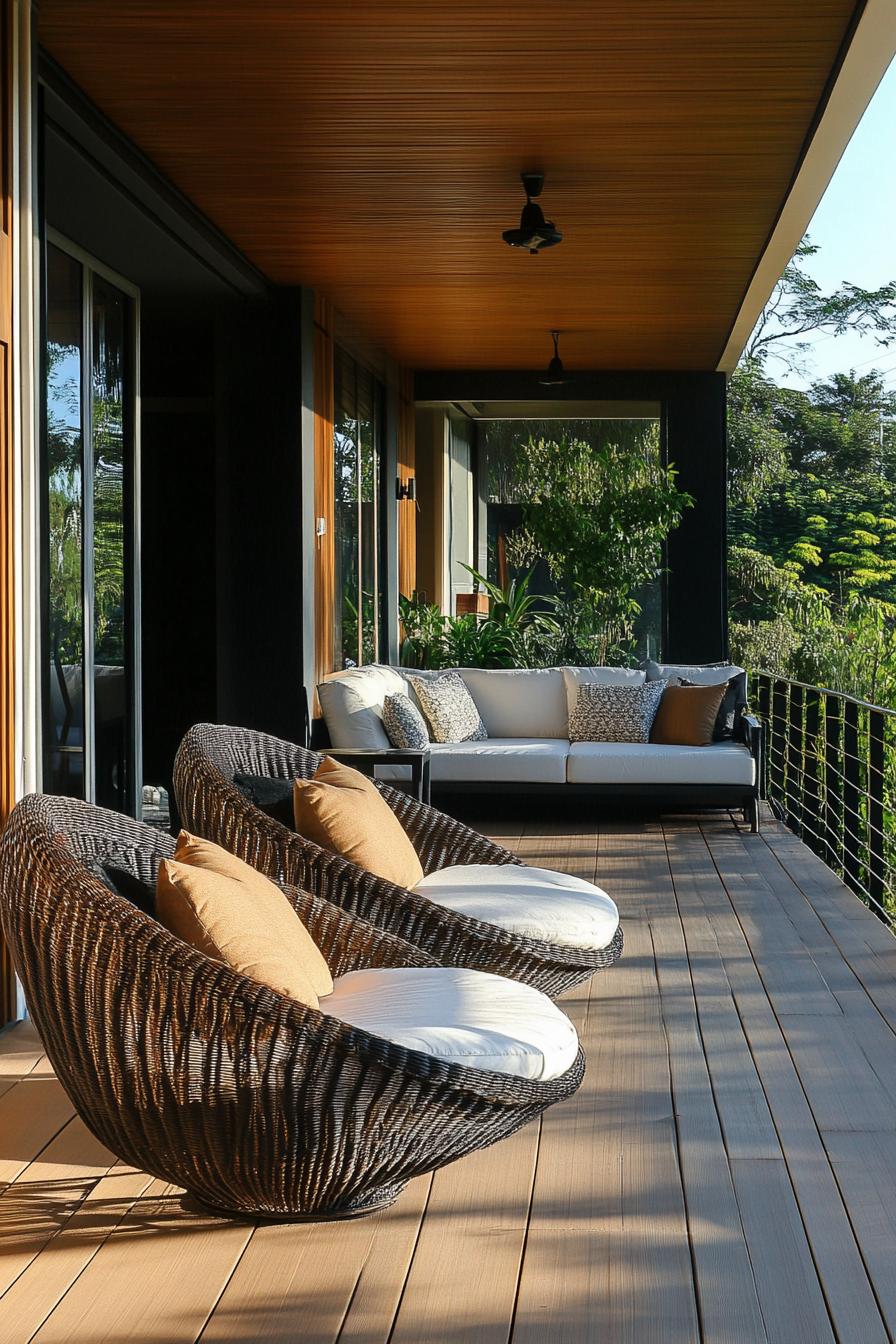 modern porch with modern furniture