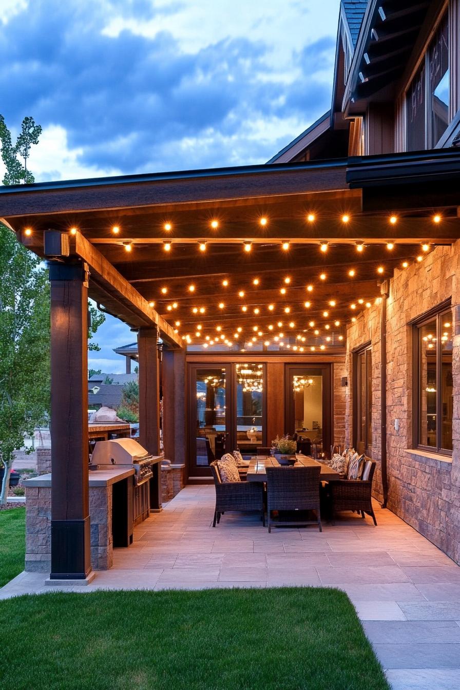 patio cover with string lights 1