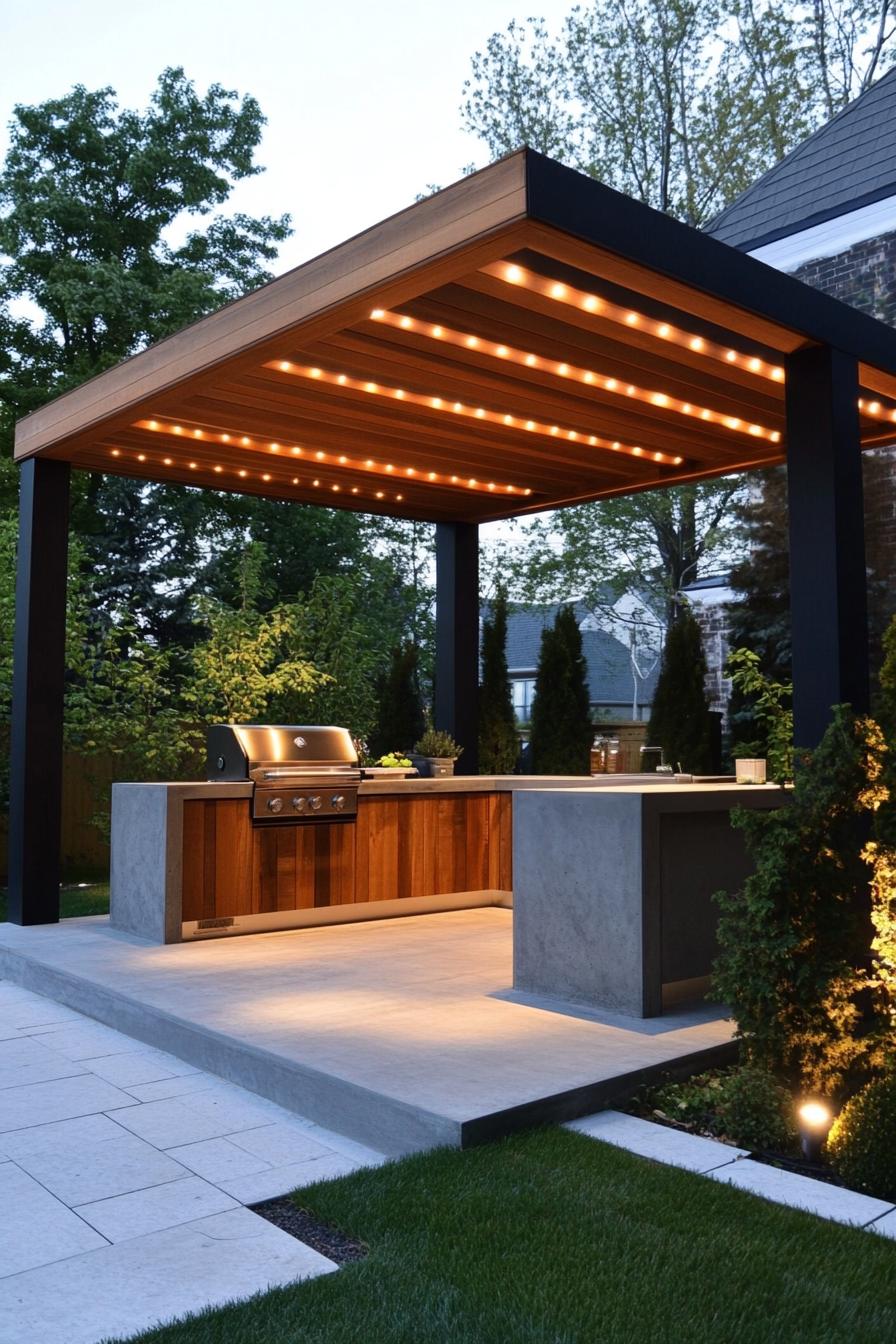 modern backyard bbq area with concrete countertops v 6.1