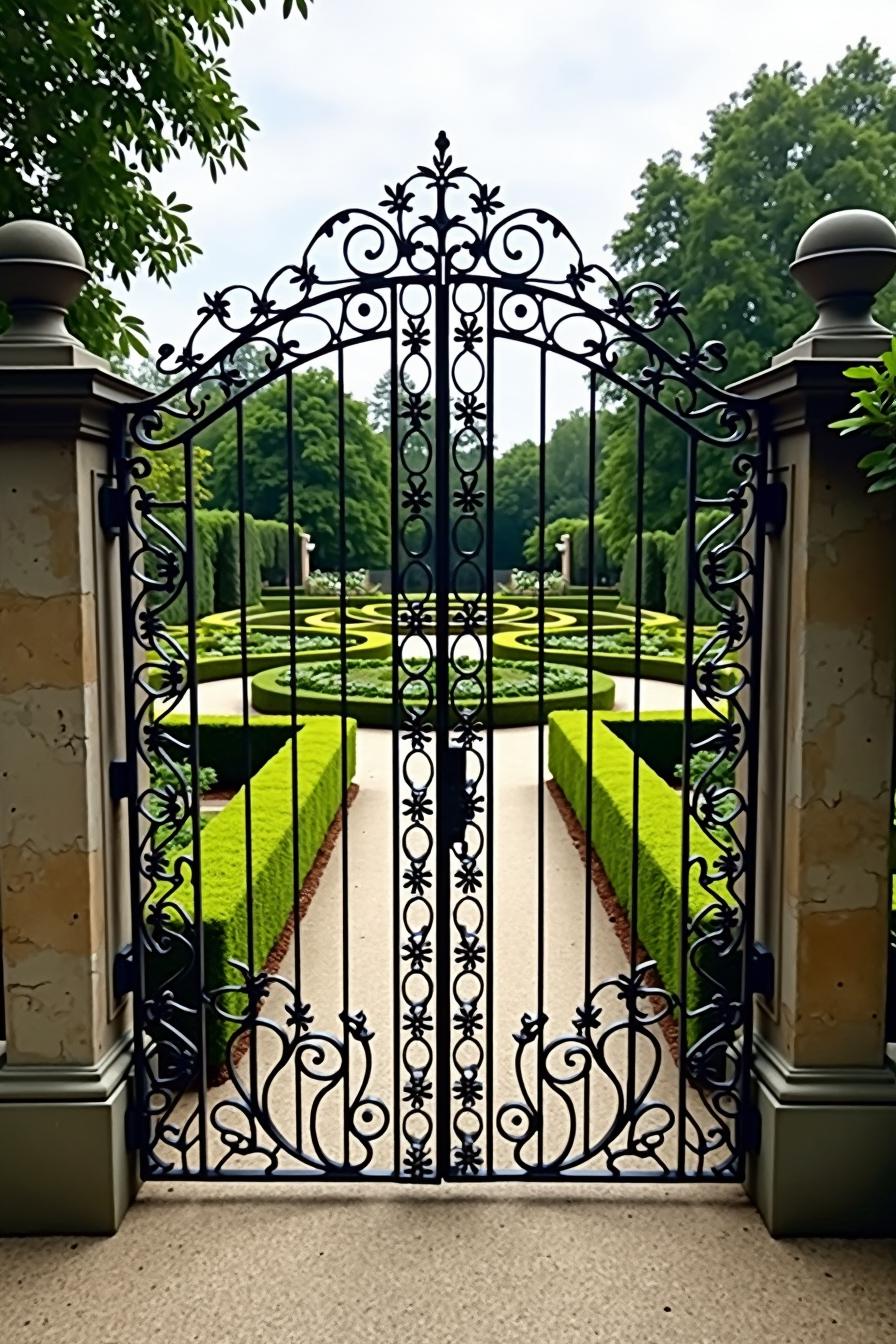 Ornate iron gate with intricate design