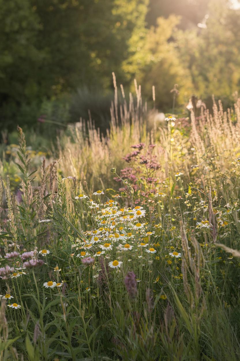 Wildflowers Bathed in Sunlight