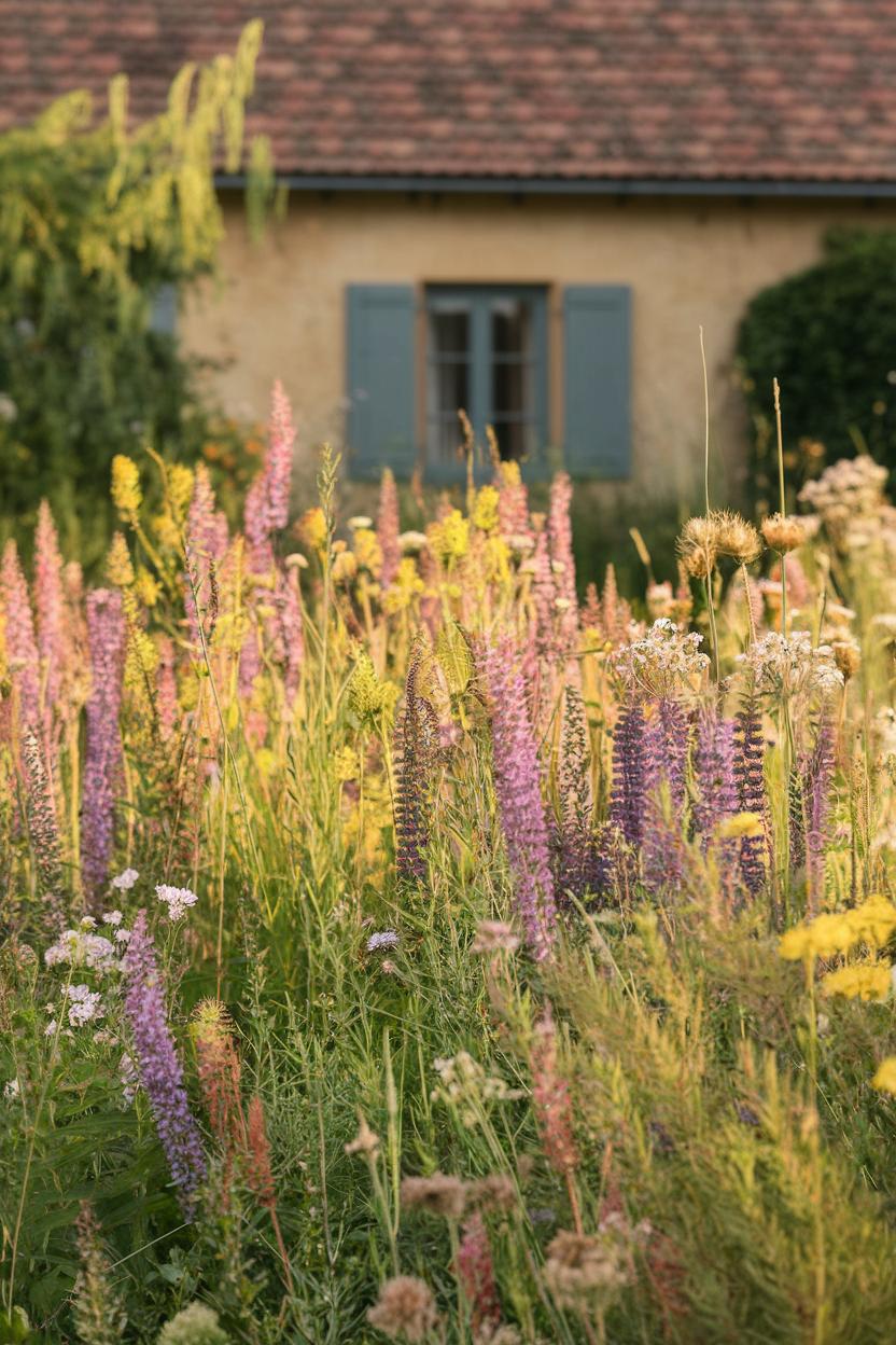 Wildflowers Dance Beside a Cozy Cottage