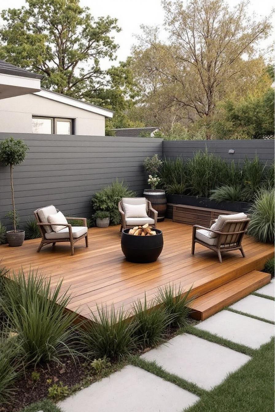Cozy patio deck with pallet wood and seating