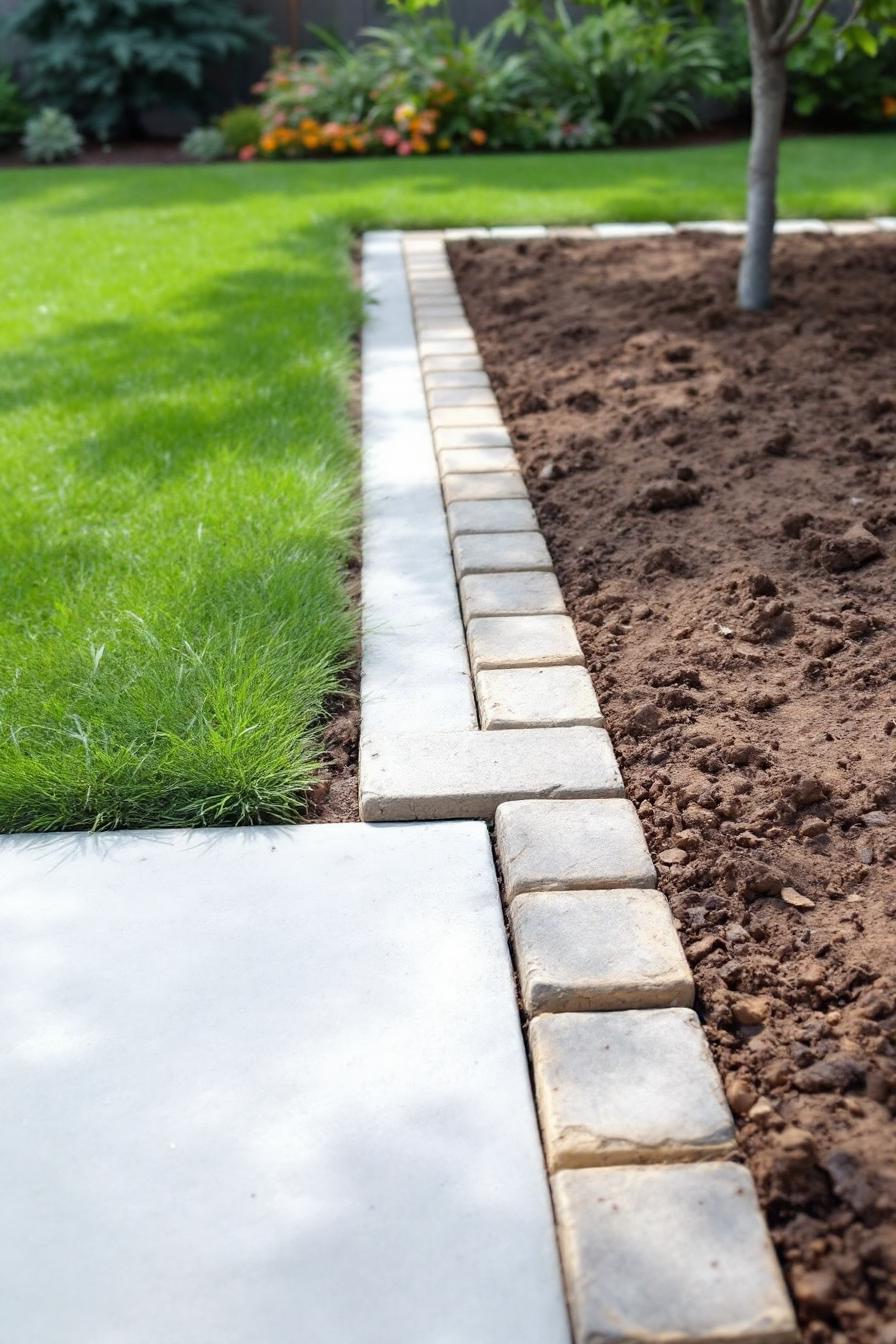 Elegant brick border defining a garden space