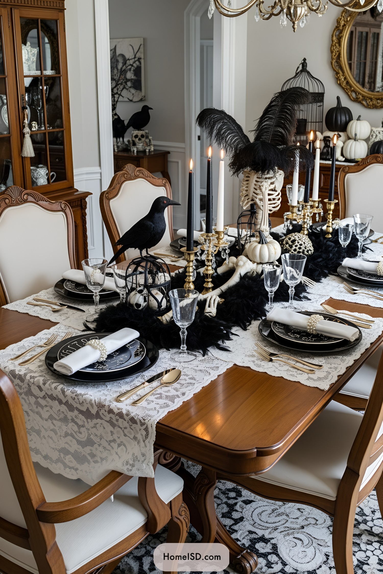 Halloween Tablescape with Elegant Accents