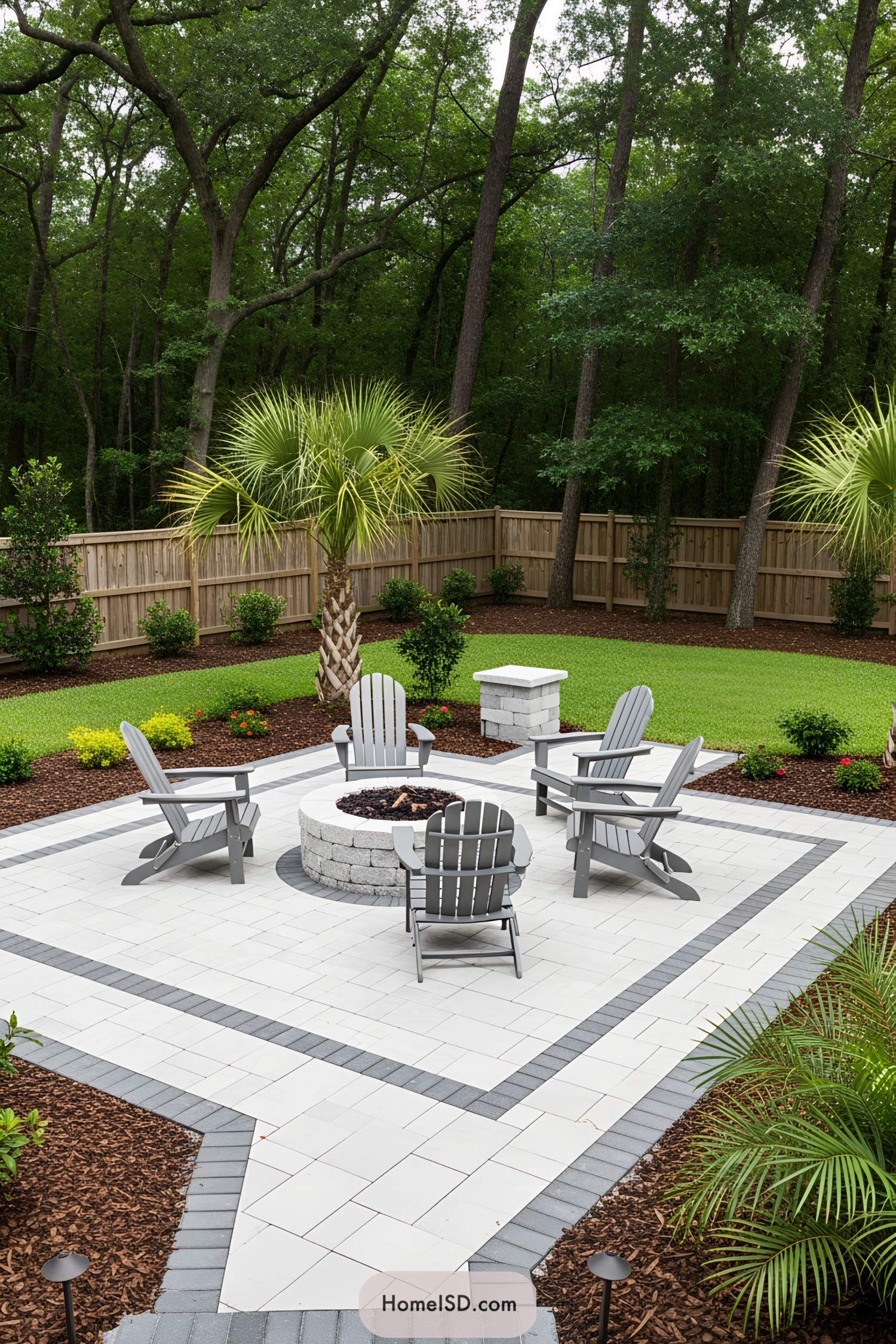 Paver patio with fire pit and seating
