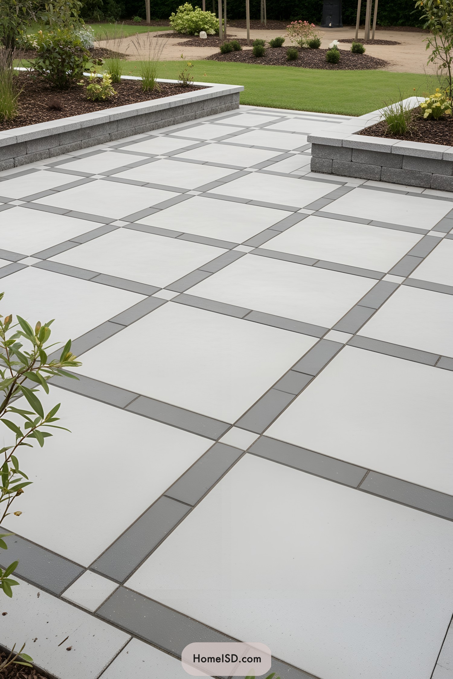 Stylish paver patio with minimalistic design