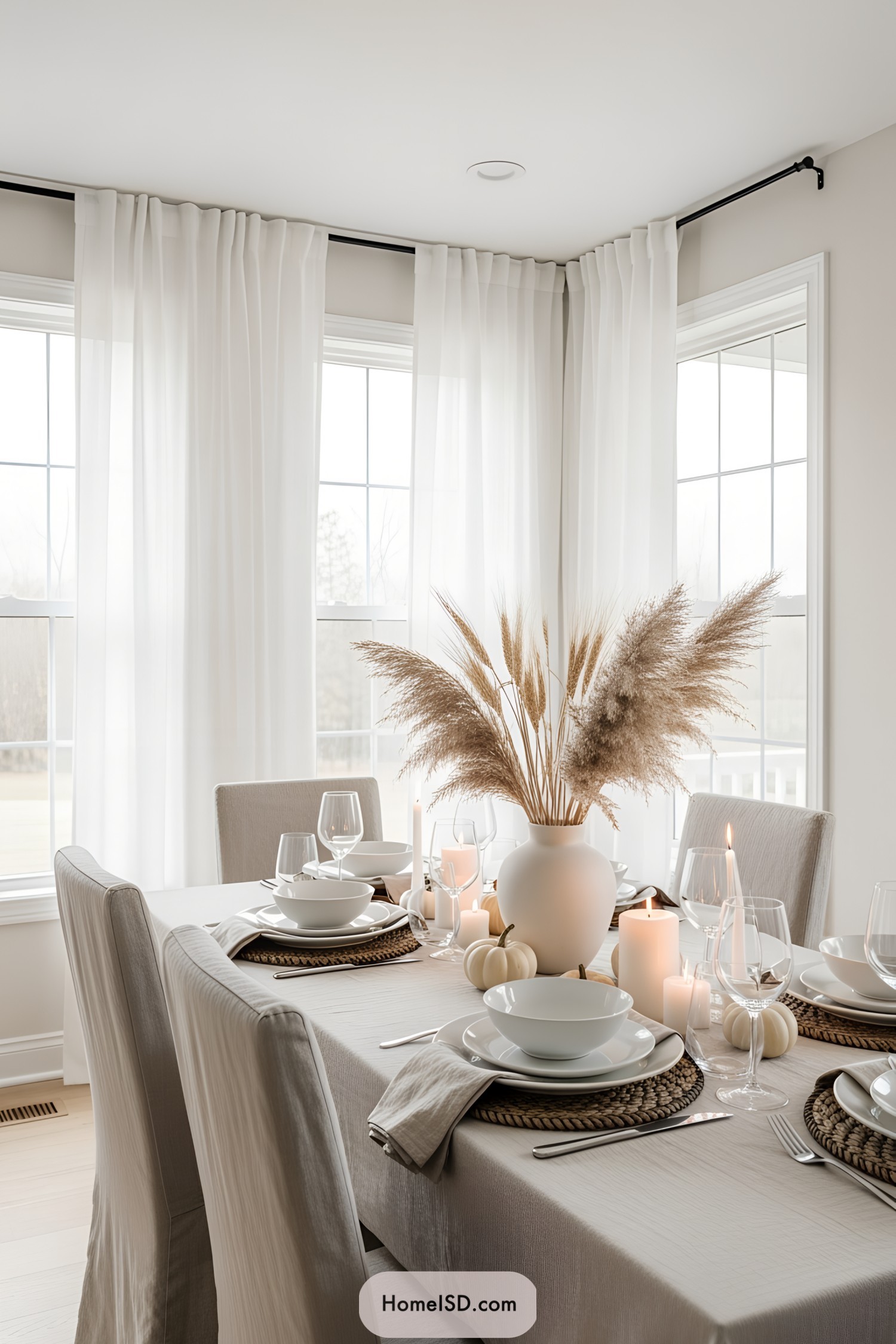 Elegant Thanksgiving Tablescape with Candles