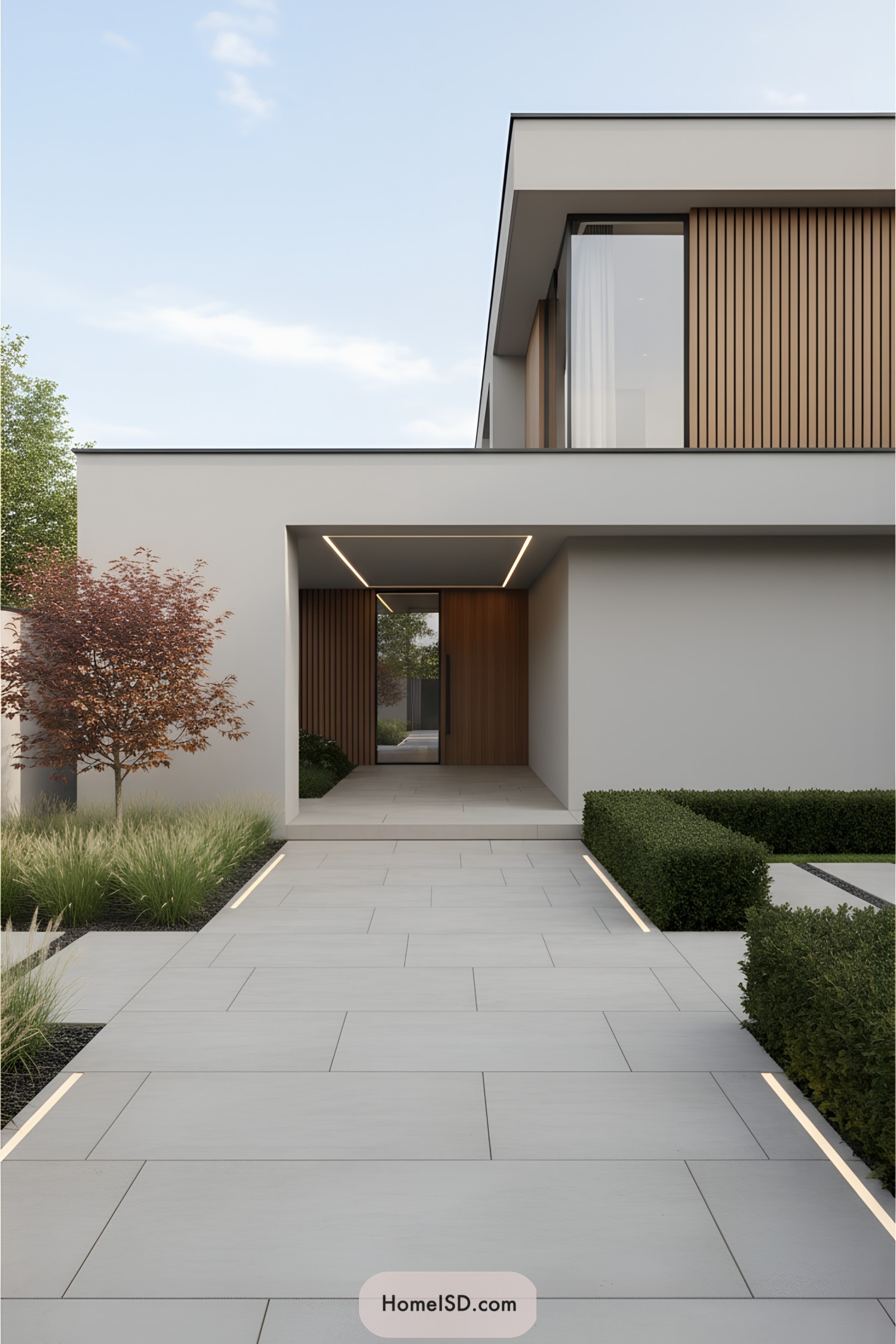 Modern entrance with a stylish pathway