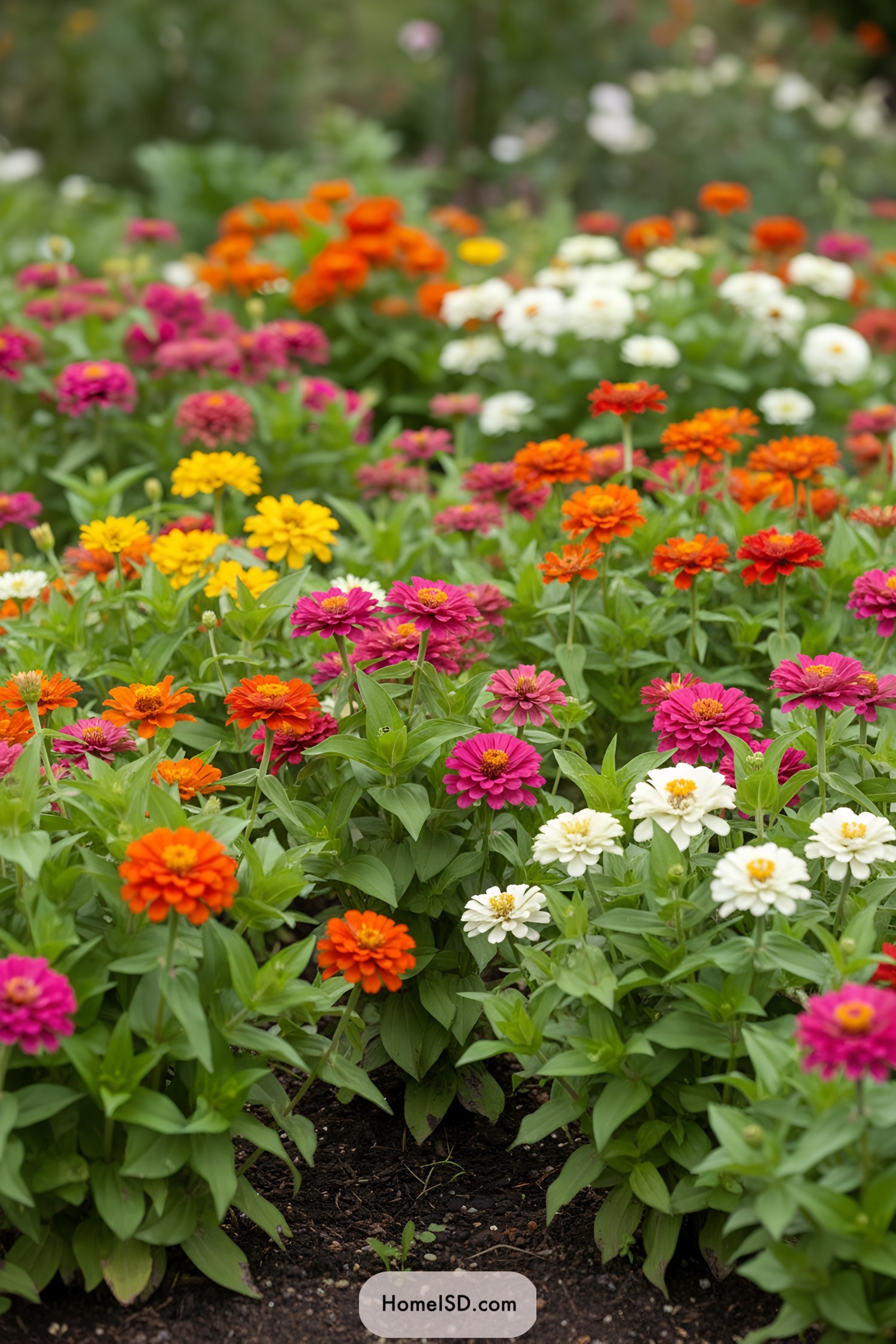 Colorful flowers blooming in a vibrant garden