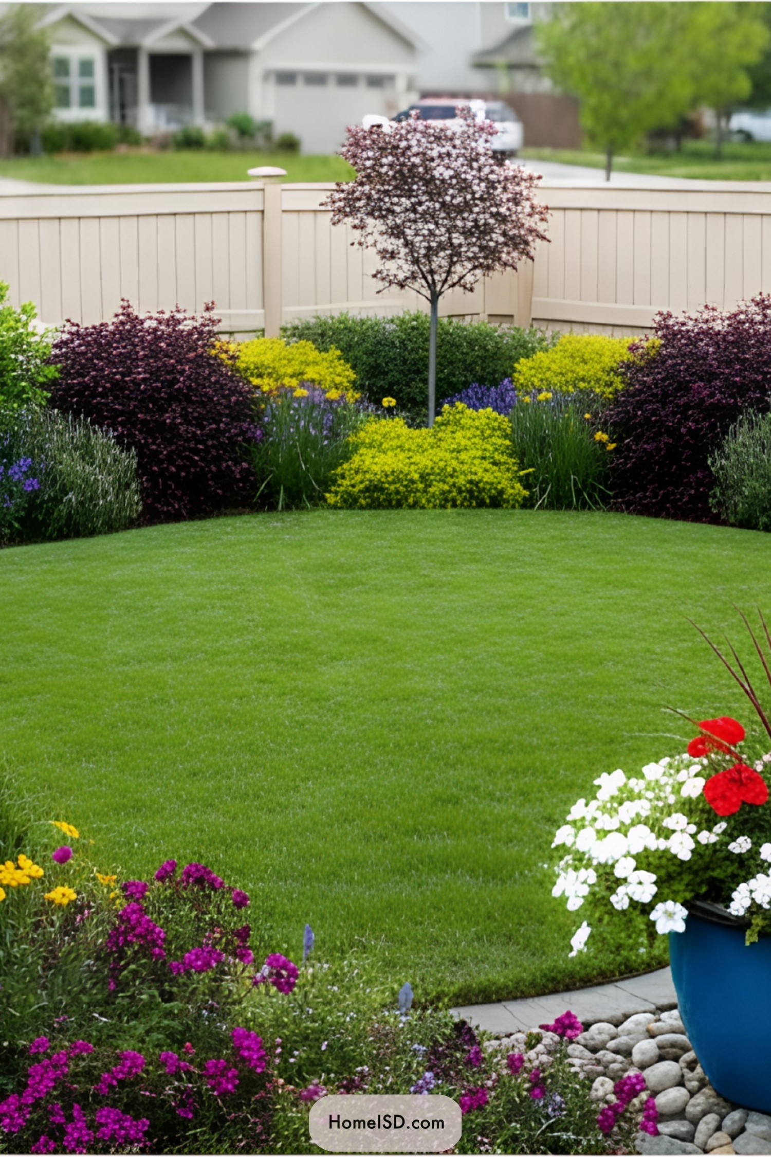 Small Garden with Vibrant Flowers