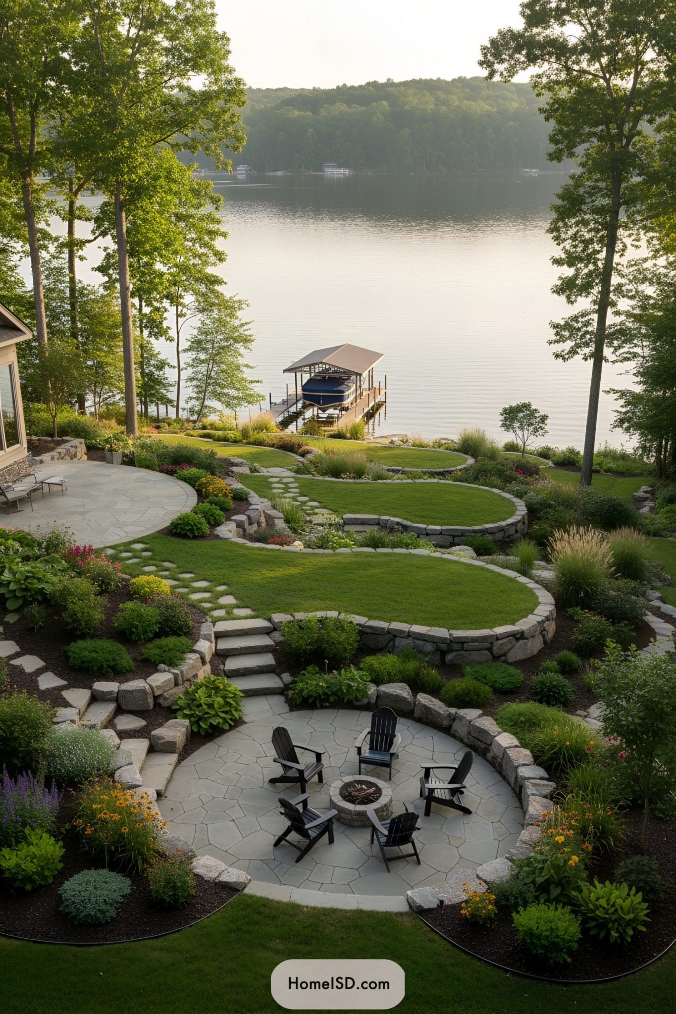 25 Lakeside Landscape Designs for Blue-Green Balance